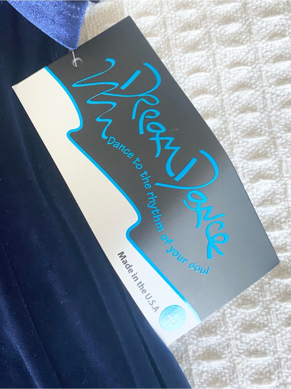 Dream Dance blue velvet long sleeve dress size large NWT - Picture 2 of 6